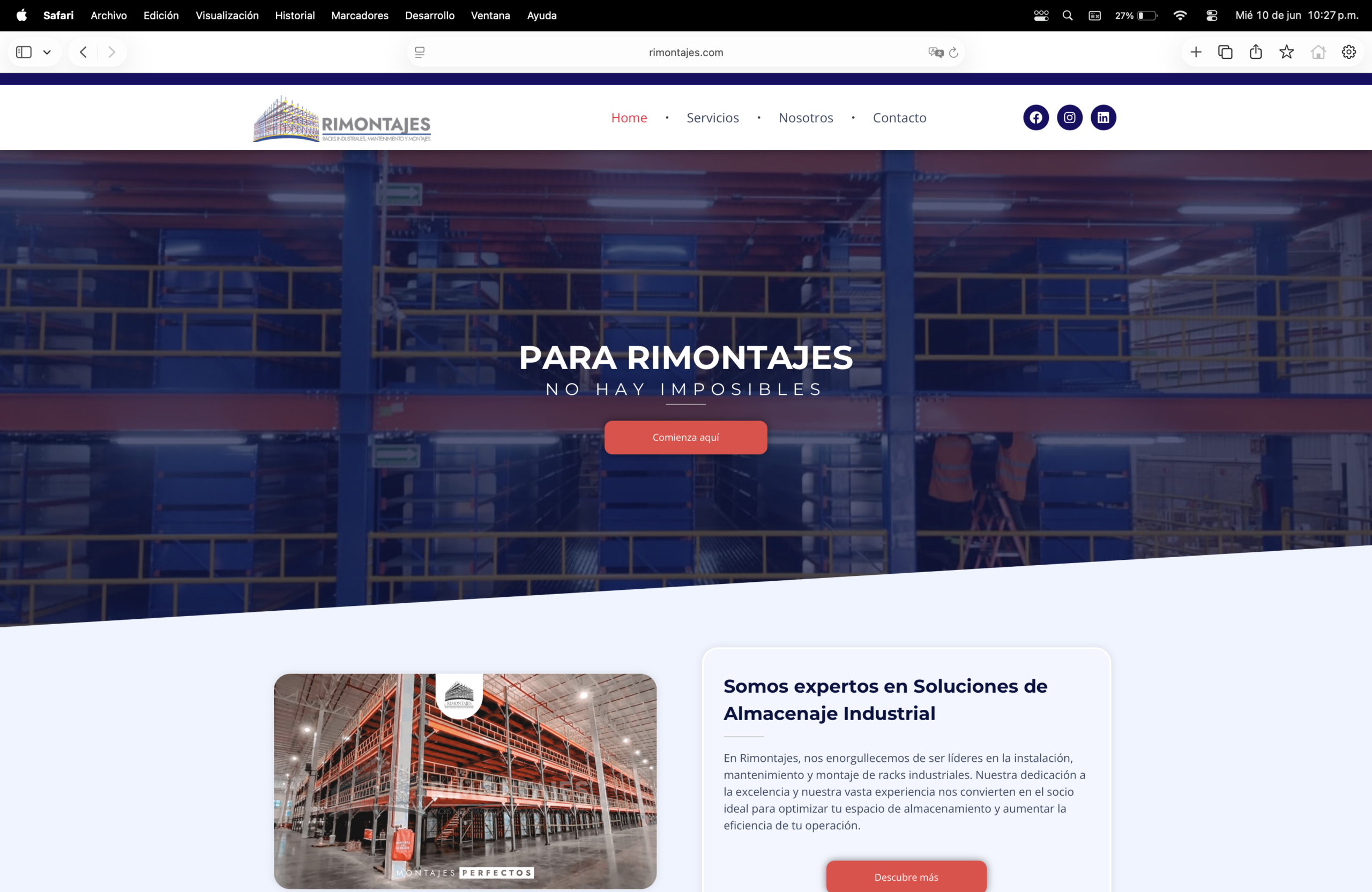 Proyecto digital para Rimontajes servicios industriales