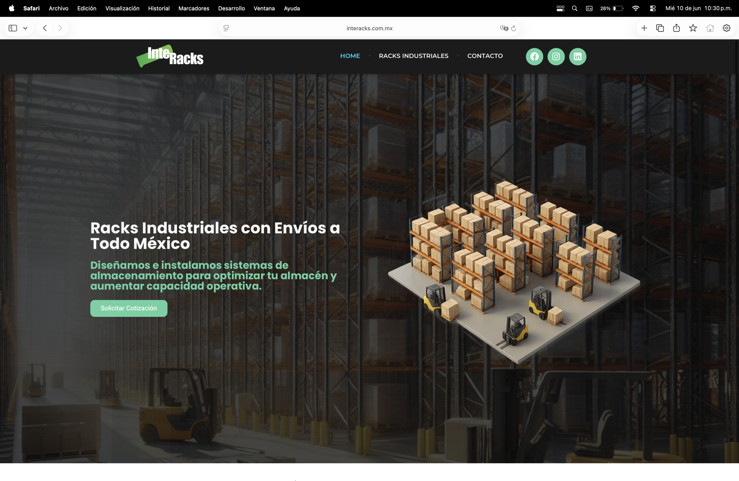 Proyecto digital para Interacks ingeniería de almacenamiento