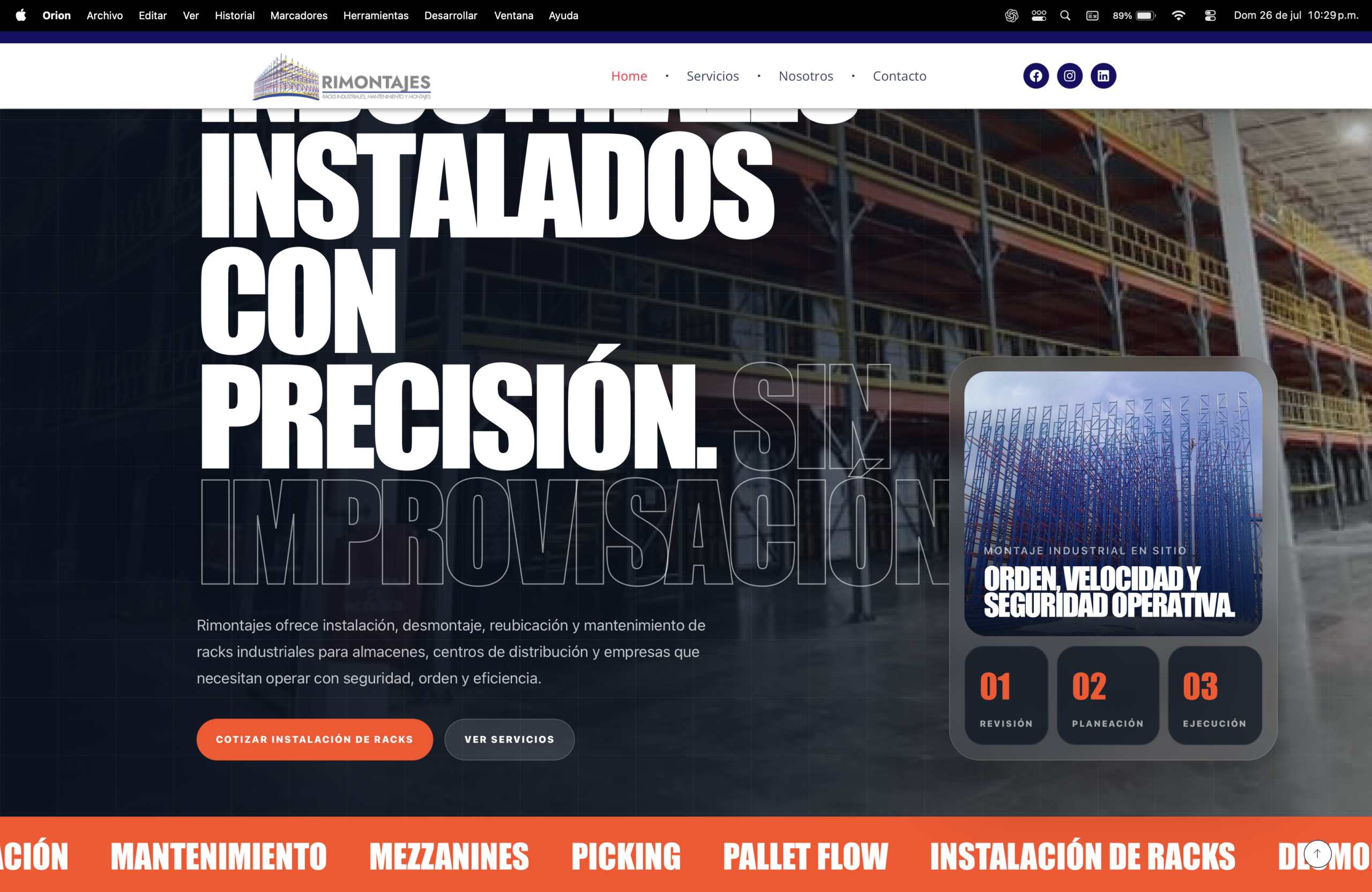 Proyecto digital para Rimontajes servicios industriales