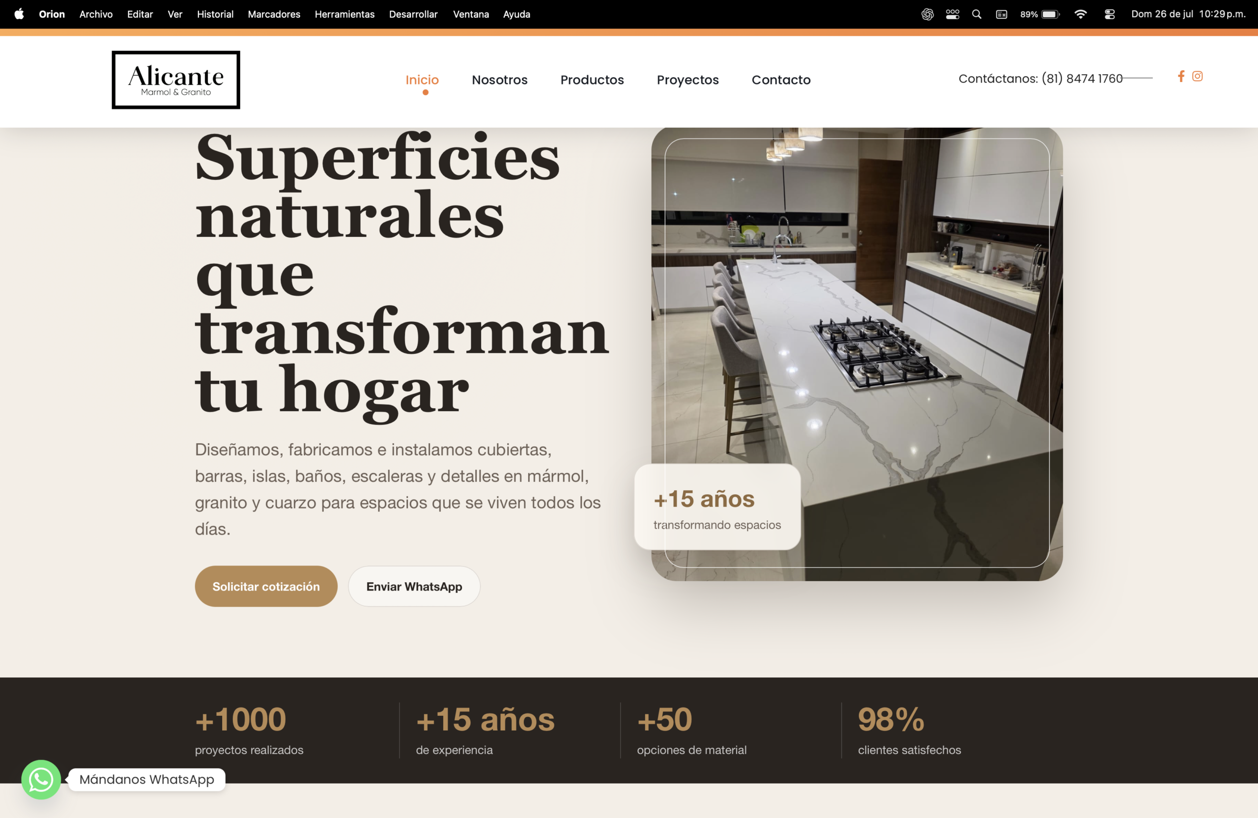 Proyecto de sitio web y marketing digital para Alicante